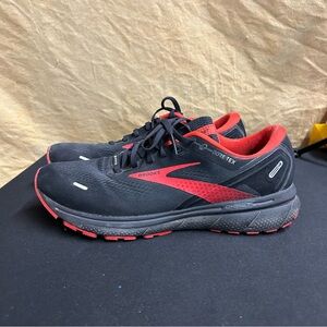 Brooks Shoes Men 11.5 Black Red Running Gore-Tex Ghost 14 GTX Performance Casual
